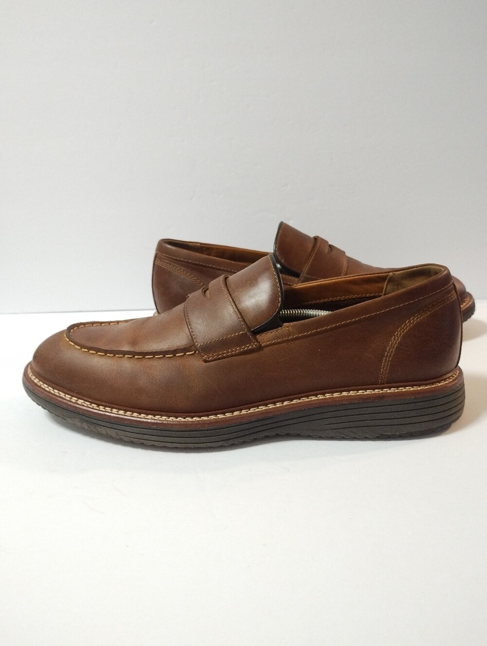 JOHNSTON & MURPHY Men's Upton Penny Loafers In Tan Full Grain Leather 11.5M
